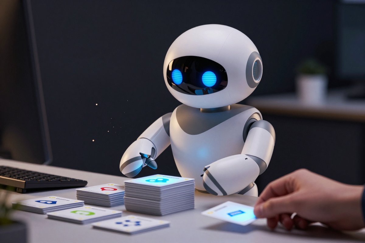 A robot working through a shrinking pile of exception tokens